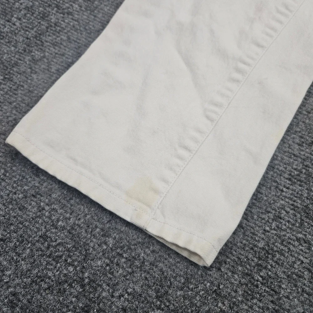 Armani Exchange Slim Fit Jeans Mens 34R Off White Distressed‎ Ripped Streetwear